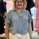 Linen-button-front-ruffle-denim