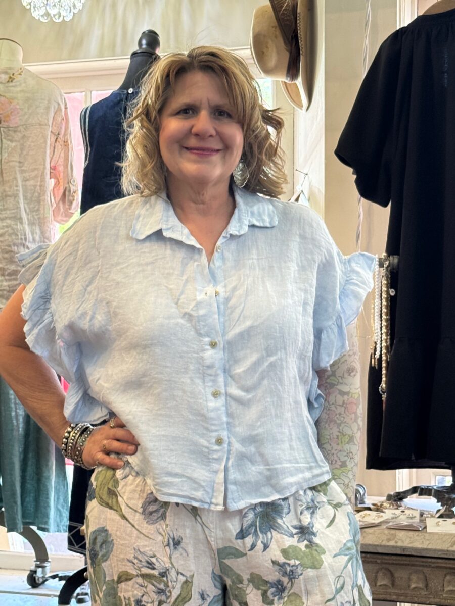 Linen-button-front-ruffle-light-blue Linen-button-front-ruffle-light-blue