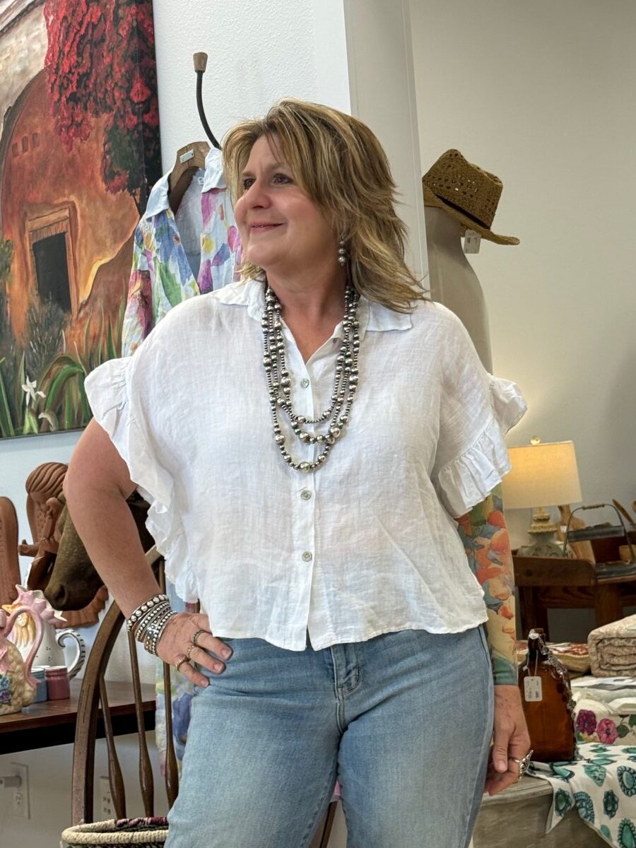 Linen-button-front-ruffle-white Linen-button-front-ruffle-white