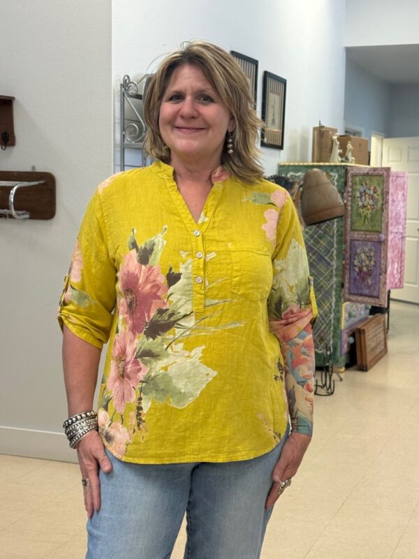 Floral Italian Linen Top